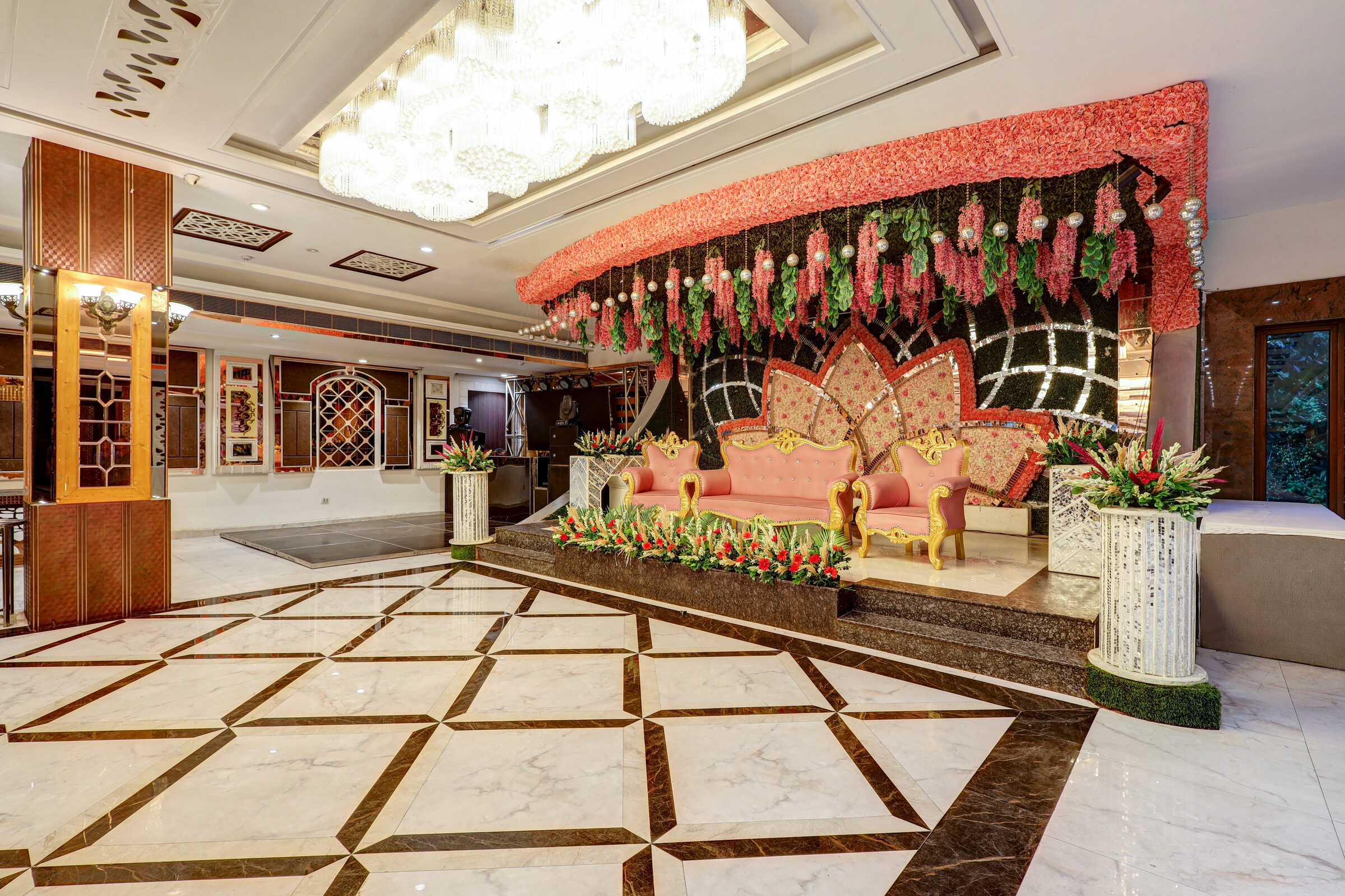 The reception area at Lavanya Motel