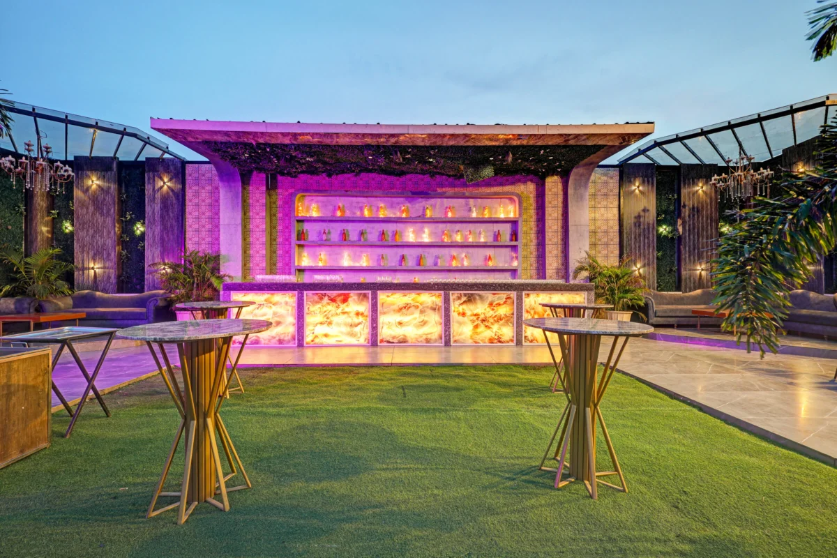 The banquet hall and lawns at Lavanya Motel