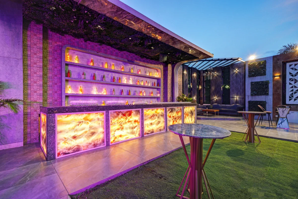 The banquet hall and lawns at Lavanya Motel